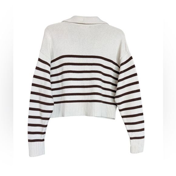 Reformation Francesco Rugby Collar Cropped Organic Cotton Sweater S - Picture 9 of 15